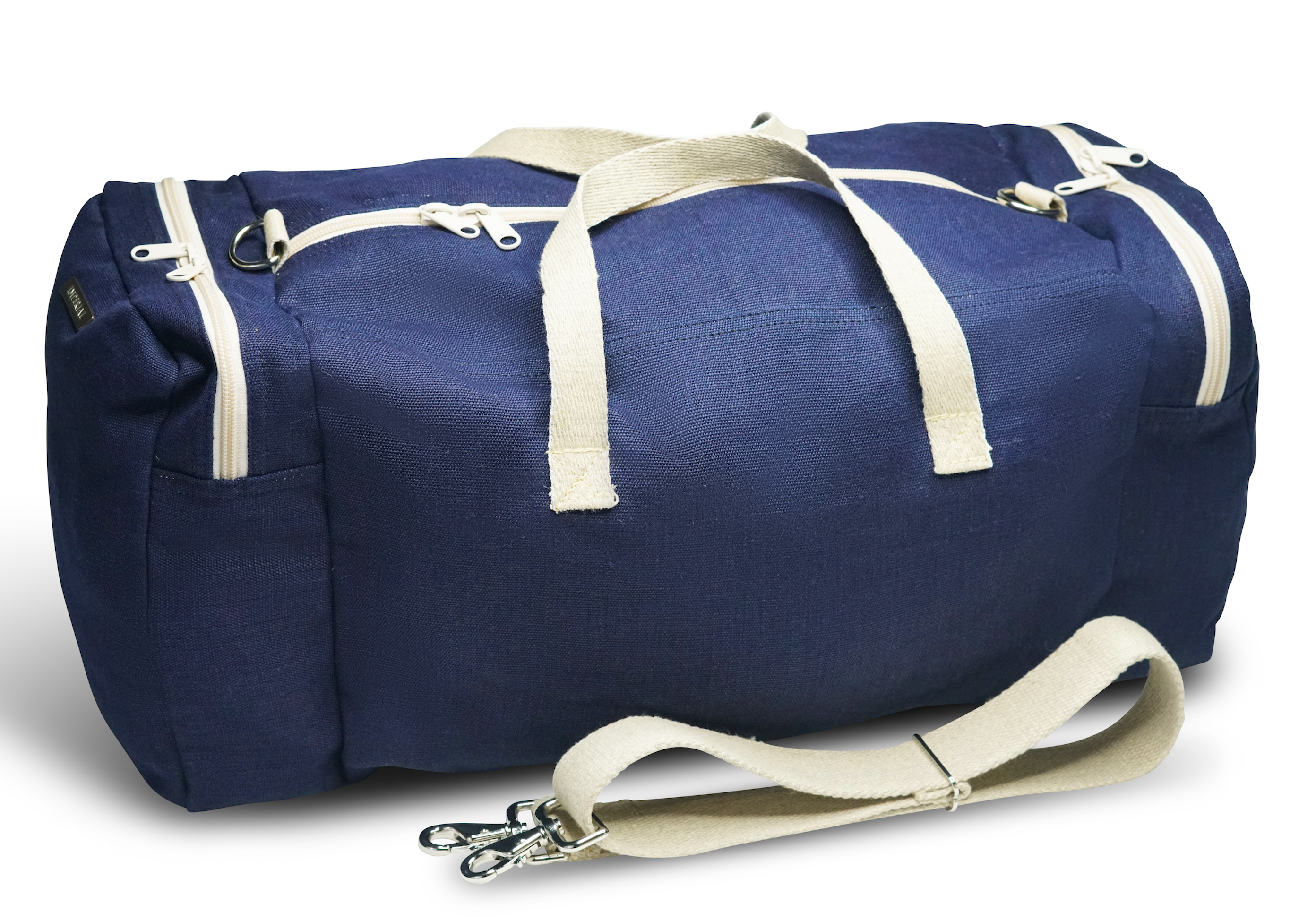 Navy Blue Hemp Duffle Bag