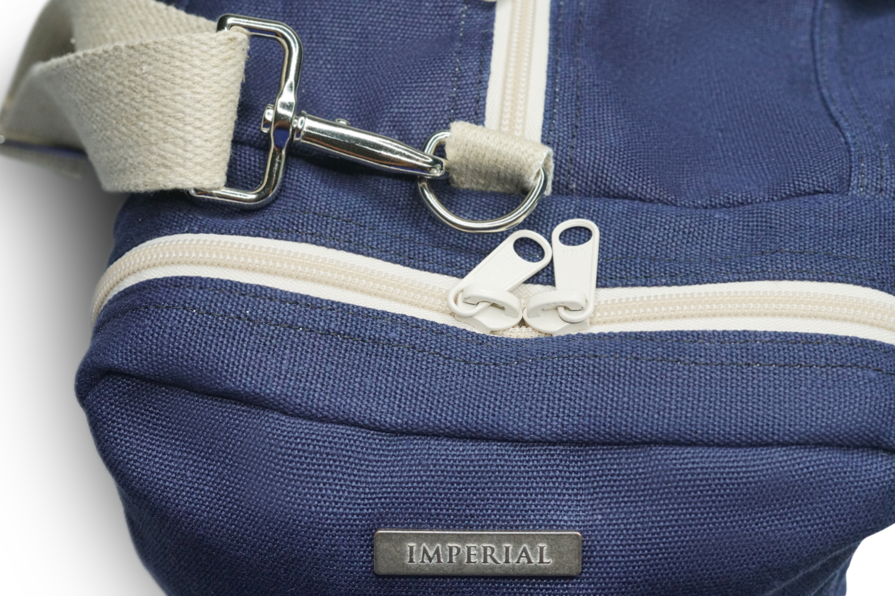 Navy Blue Hemp Duffle Bag